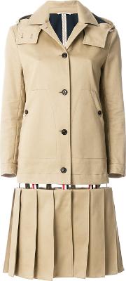 Low Slung Pleated Mackintosh Overcoat 