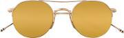 Mirrored Sunglasses Men Titanium12kt Goldenamel 49, Grey