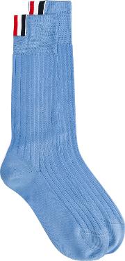 Ribbed Socks Men Cotton One Size, Blue