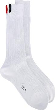 Striped Detail Socks Men Cotton One Size