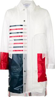 Striped Raincoat Men Polyurethane 1, White