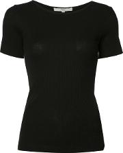 Ribbed T Shirt Women Cotton M, Women's, Black