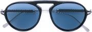 Tod's Aviator Sunglasses Men Leatheracetatealuminiumglass One Size, Black 