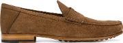Tod's Classic Boat Shoes Men Calf Suedeleatherrubber 8.5, Brown 