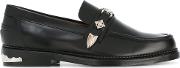 Embellished Loafers Men Leather 43, Black