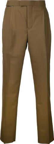 Slim Fit Trousers Men Woolpolyester One Size, Brown