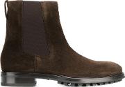 Tom Ford Elasticated Panel Boots Men Leathercalf Suederubber 6, Brown 