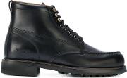 Tom Ford Lace Up Boots Men Calf Leatherleatherrubber 8, Black 