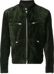 Tom Ford Zipped Jacket Men Cottonrayoncalf Suede 54, Green 