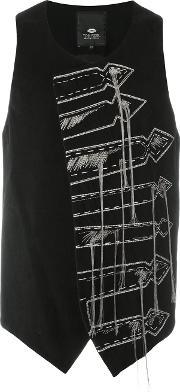 'arrows' Embroidered Vest Men Cottonlinenflaxspandexelastanewool 50