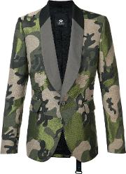 Camouflage Blazer Men Cottonacrylicpolyesterviscose 52, Green