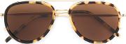 Aviator Frame Sunglasses Unisex Acetatemetal Other One Size, Brown