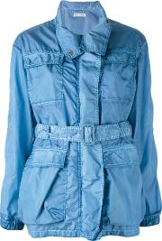 Denim Belted Coat Women Polyamide 6, Women's, Blue