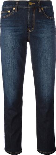 Cropped Skinny Jeans Women Cottonpolyesterspandexelastane 28, Blue