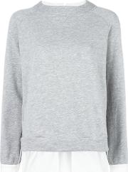 Twin Set Contrast Layer Sweatshirt Women Cottonpolyester Xxs, Grey 