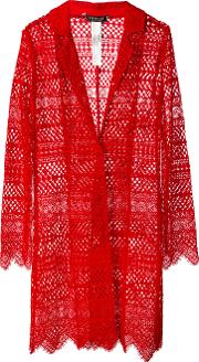 Twin Set Embroidered Coat Women Cottonpolyamideviscose 42, Women's, Red 