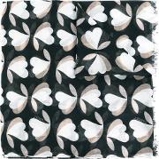 Twin Set Heart Print Scarf Women Polyester One Size