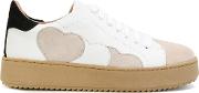 Twin Set Hearts Patch Platform Sneakers Women Leathersuederubber 39, White 