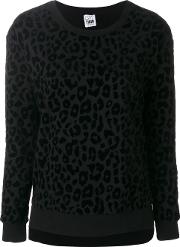 Twin Set Leopard Print Sweatshirt Women Cotton M Black