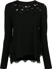 Twin Set Sweatshirt With Star Detail Women Cottonpolyamidepolyesterspandexelastane Xxs Black