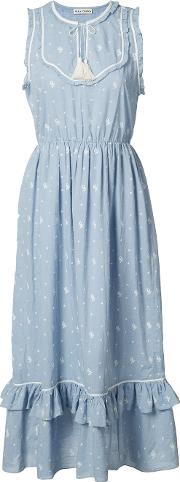 Tassel Detail Midi Dress Women Cotton 0, Blue