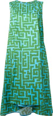 Labyrinth Print Dress Women Cottonspandexelastane 42, Green