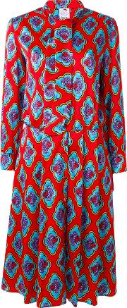 Ultrachic Floral Print Dress Women Silkspandexelastane 42, Red 