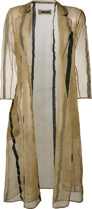Striped Coat Women Silklinenflaxpolyamide M, Nudeneutrals