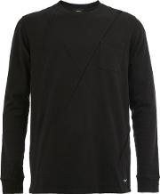 Ribbed Detail Sweatshirt Men Cotton 4, Black