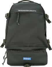 Zip Backpack Men Nylonpolyesterpolypropylenebrass One Size, Green