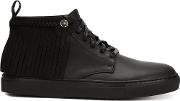 Fringe Sneakers Men Leathersuederubber 11, Black