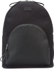 Front Pocket Backpack Men Leathercanvas One Size, Black