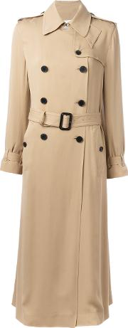 Double Breasted Trench Coat Women Silk 42, Nudeneutrals