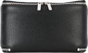 Foldable Beauty Bag Unisex Calf Leather One Size, Black