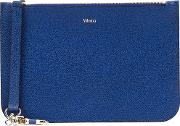 Zipped Pouch Unisex Calf Leather One Size, Blue
