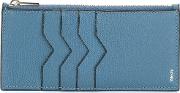 Zipped Wallet Men Calf Leather One Size, Blue