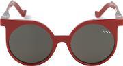 'wl001' Round Sunglasses Women Acetate One Size, Women's, Red
