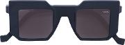 Square Oversized Sunglasses Unisex Acetatealuminium One Size, Black