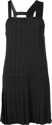 Pleated Asymmetric Dress Women Elastodienepolyestervirgin Wool 8, Black