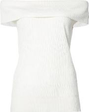 Off Shoulder Knit Top Women Silkcashmere L, White