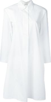 Cropped Sleeve Shirt Dress Women Cotton 36