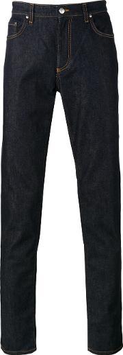 Straight Leg Jeans Men Cottonspandexelastane 32, Blue