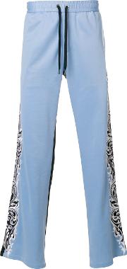 Wide Leg Embroidered Side Track Pants 