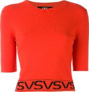 Cropped Sleeves Sweater Women Polyesterviscose 42, Women's, Red