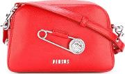 Lion Pin Crossbody Bag Women Calf Leather One Size, Red