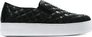 Quilted Slip On Sneakers Women Leathermetal Other rubber 36, Black