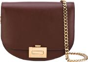 Chained Cross Body Bag Women Calf Leather One Size, Brown