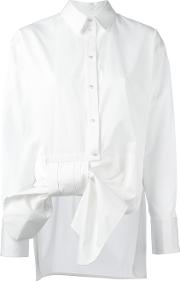 Asymmetric Bow Shirt Women Cotton 10, White