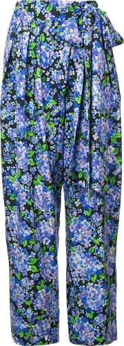 Floral Print High Waisted Trousers 