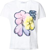 Floral Print T Shirt Women Cotton Xs, White